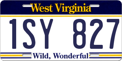 WV license plate 1SY827