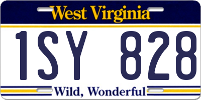 WV license plate 1SY828