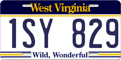 WV license plate 1SY829