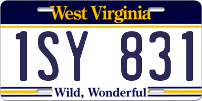 WV license plate 1SY831