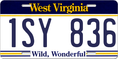WV license plate 1SY836