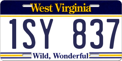 WV license plate 1SY837