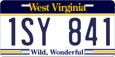 WV license plate 1SY841