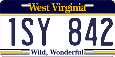 WV license plate 1SY842