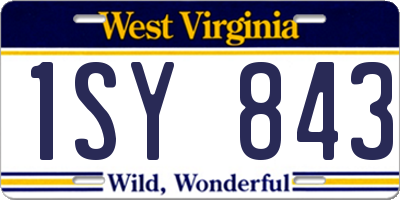 WV license plate 1SY843