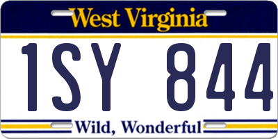 WV license plate 1SY844
