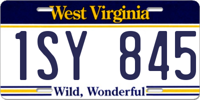 WV license plate 1SY845
