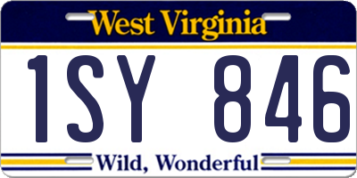 WV license plate 1SY846