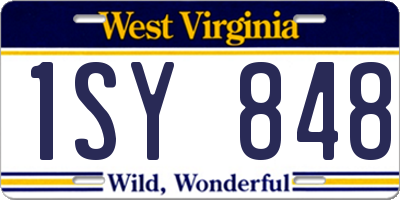 WV license plate 1SY848