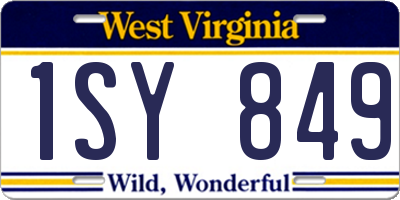 WV license plate 1SY849