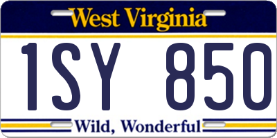WV license plate 1SY850
