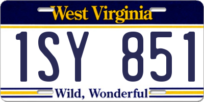 WV license plate 1SY851