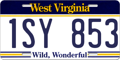 WV license plate 1SY853