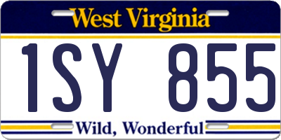 WV license plate 1SY855