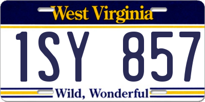WV license plate 1SY857