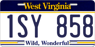 WV license plate 1SY858
