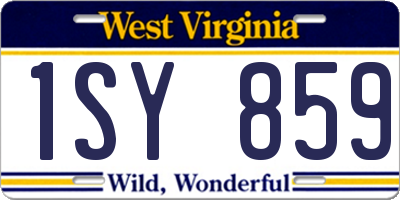 WV license plate 1SY859