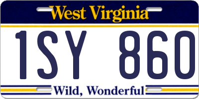 WV license plate 1SY860