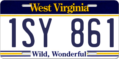 WV license plate 1SY861