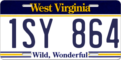 WV license plate 1SY864