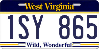 WV license plate 1SY865