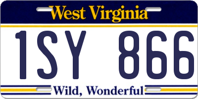 WV license plate 1SY866