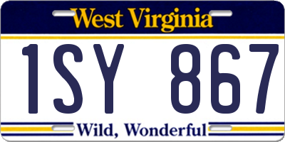 WV license plate 1SY867