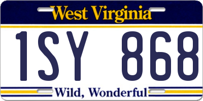 WV license plate 1SY868
