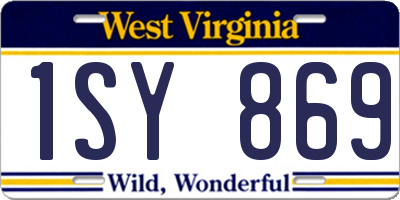 WV license plate 1SY869
