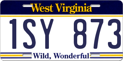 WV license plate 1SY873