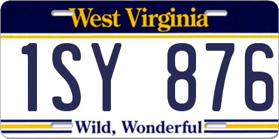 WV license plate 1SY876