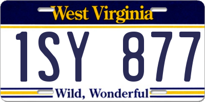 WV license plate 1SY877