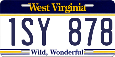 WV license plate 1SY878