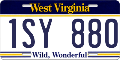 WV license plate 1SY880