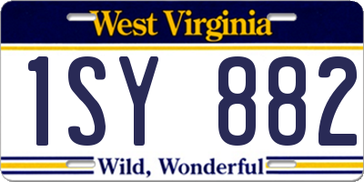 WV license plate 1SY882