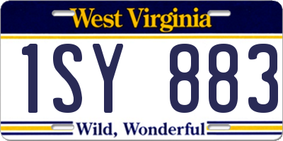 WV license plate 1SY883