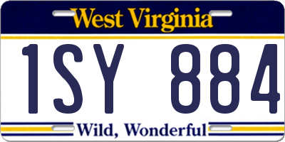 WV license plate 1SY884