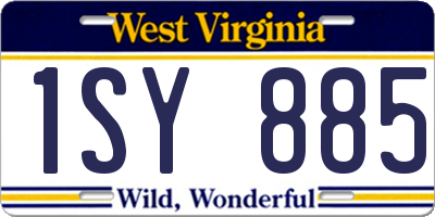WV license plate 1SY885