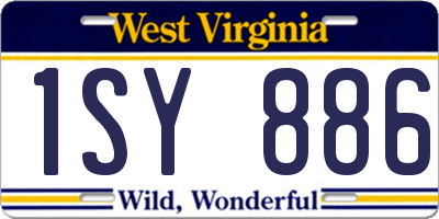 WV license plate 1SY886