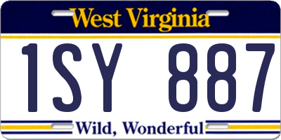 WV license plate 1SY887