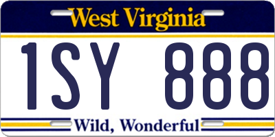 WV license plate 1SY888