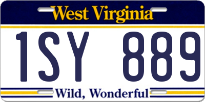 WV license plate 1SY889