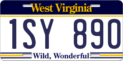 WV license plate 1SY890