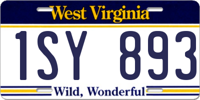 WV license plate 1SY893