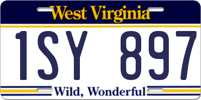 WV license plate 1SY897