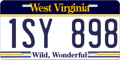 WV license plate 1SY898