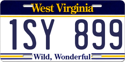 WV license plate 1SY899