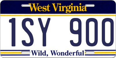 WV license plate 1SY900