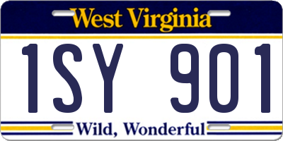 WV license plate 1SY901