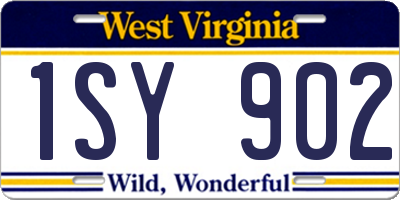 WV license plate 1SY902